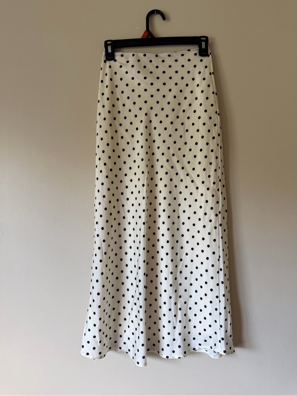 Polka Dot White Maxi Skirt — Timeless Black Dot Print